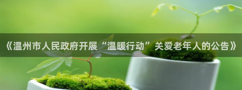 《温州市人民政府开展“温暖行动”关爱老年人的公告》